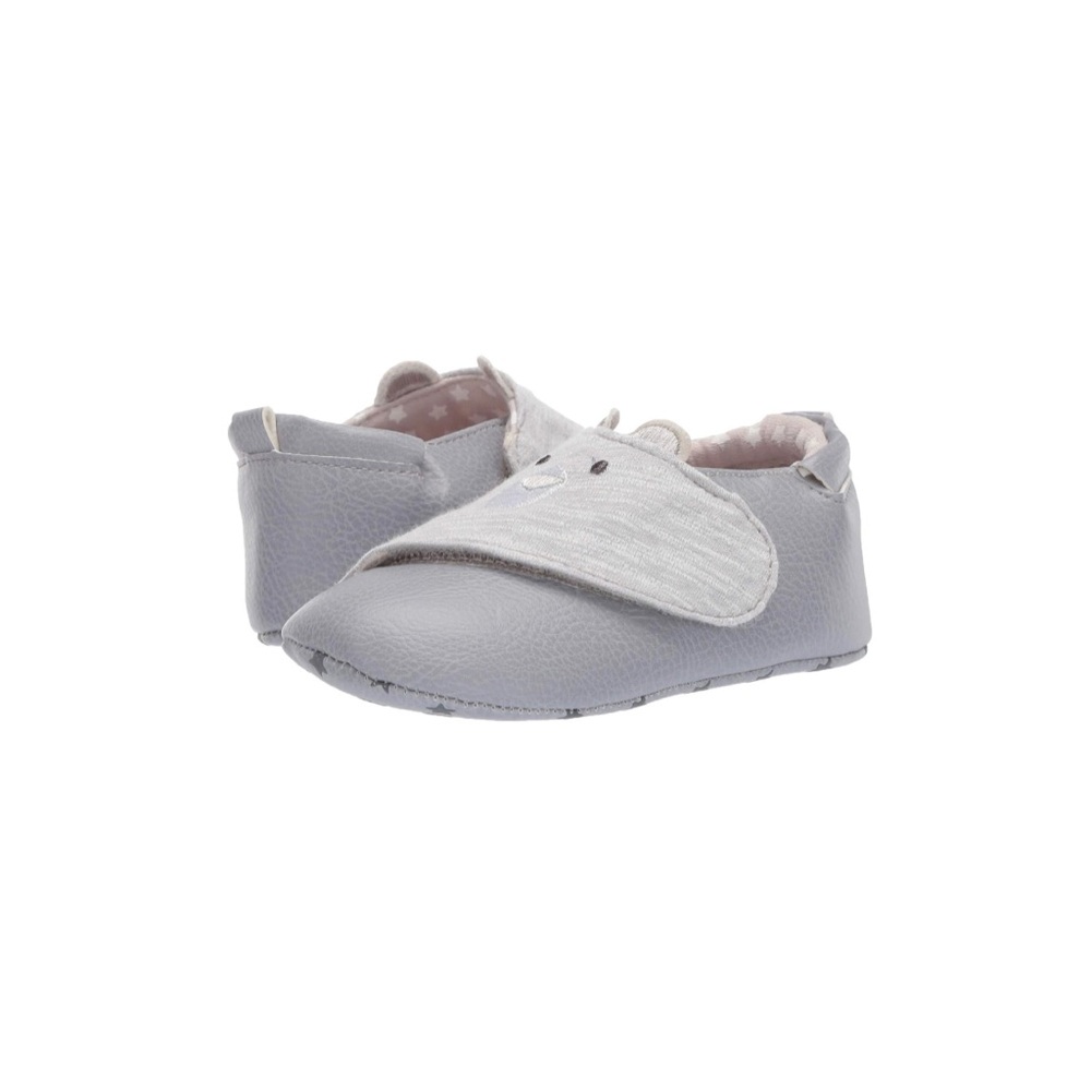 Ro + Me by Robeez Infant Boys 0-6M Gray Bear Easy On/Soft Sole Shoes - NWOT!